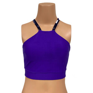 MPG Longline Light Support Halter Sports Bra Sz S Mondetta Purple Racerback